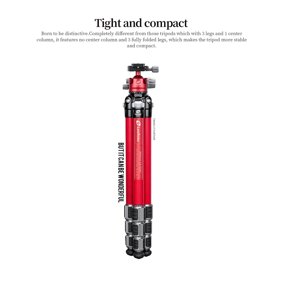 LA-324C+LH-40 Red Athena Sea Tripod with Ballhead