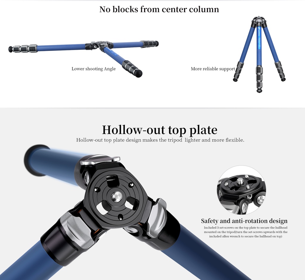 LP-284C+LH-30 (Blue) Poseidon Tripod with Ballhead