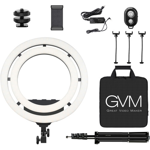 GVM RGB LED Soft Double Ring Light Kit (18")