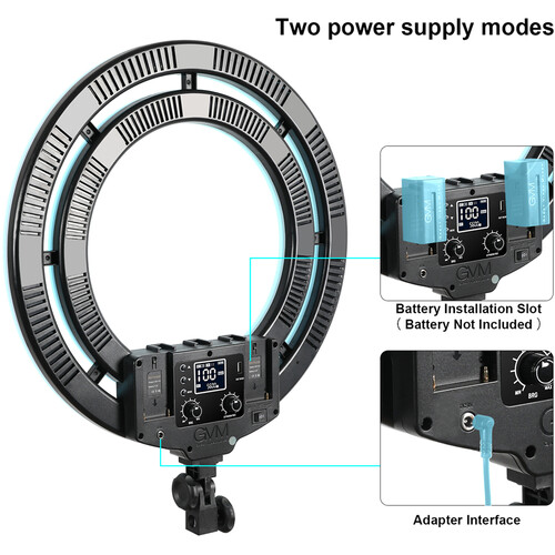 GVM RGB LED Soft Double Ring Light Kit (18")