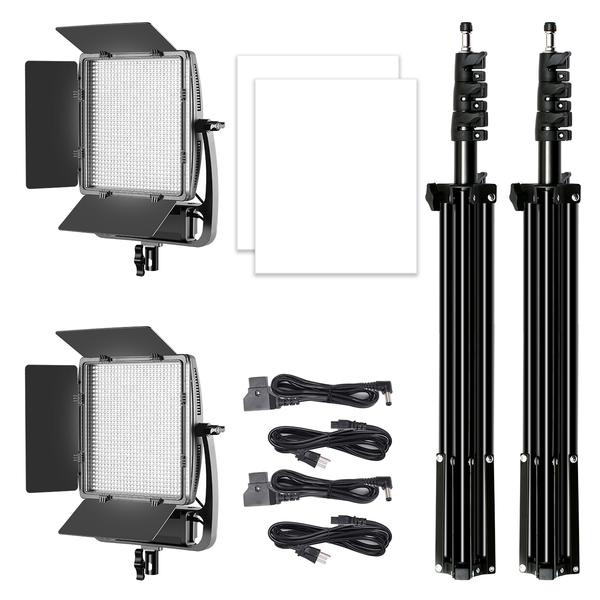 GVM Dimmable Bi-Color S900D- 2 LIGHT LED Video Light and Stand Lighting Kit, with APP Intelligent Control System/CRI97 Dimmable 3200-5600K