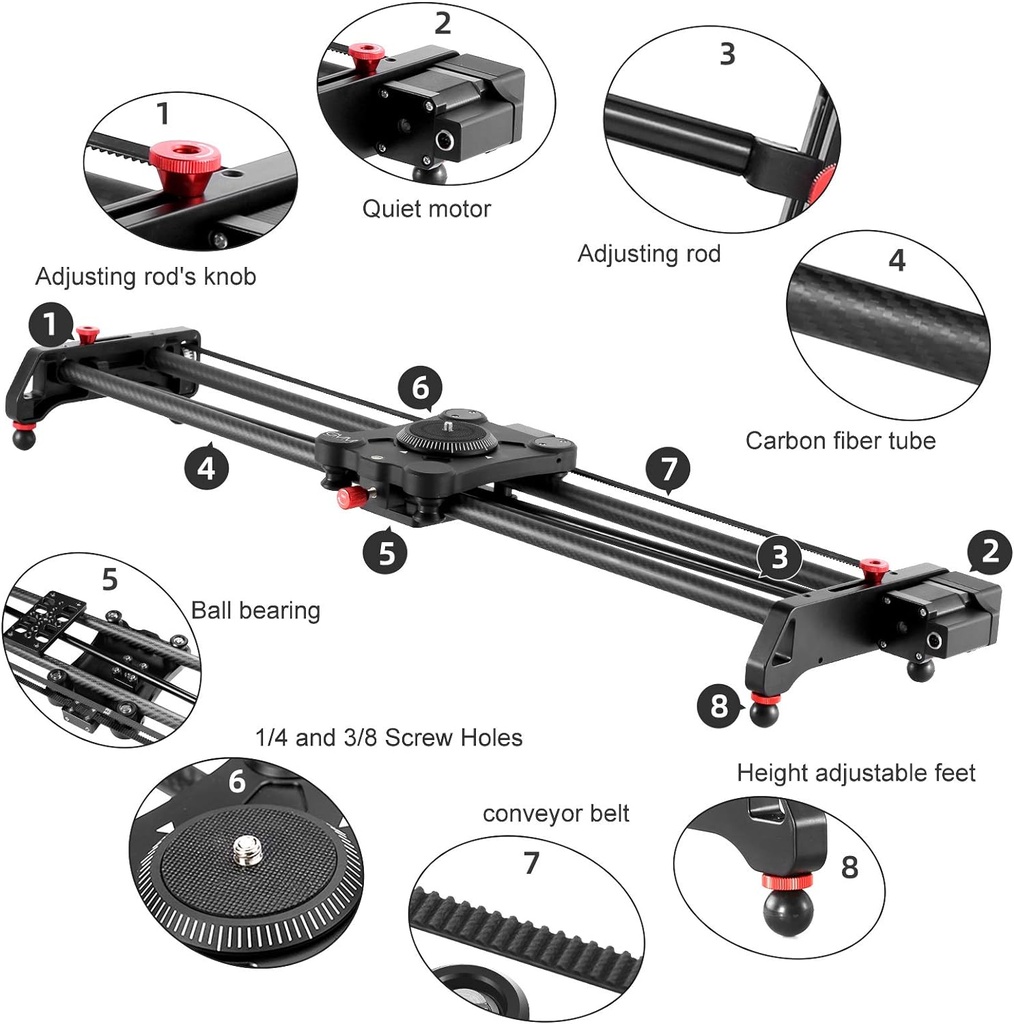 GVM Slider 120CM Carbon Fiber Camera Slider